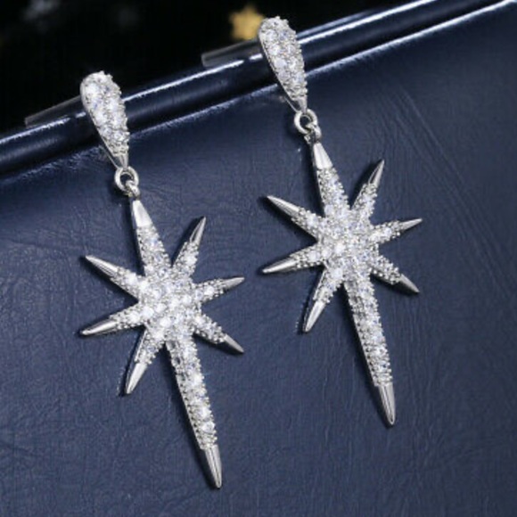 New 925 Sterling silver diamond stone earrings - Picture 4 of 5